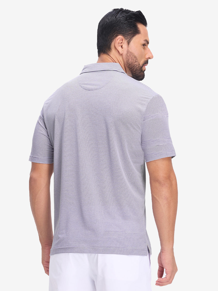 Comfy Breathable Pin-Stripe Texture Golf Polos