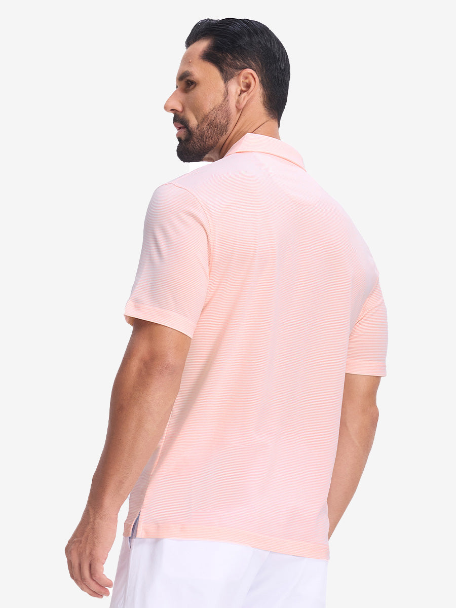 Comfy Breathable Pin-Stripe Texture Golf Polos