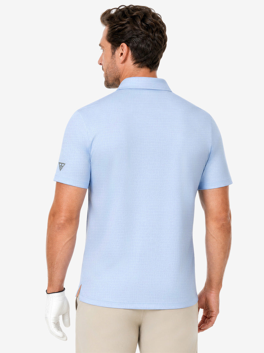 Nylon Blend Casual Jacquard Polo Shirts