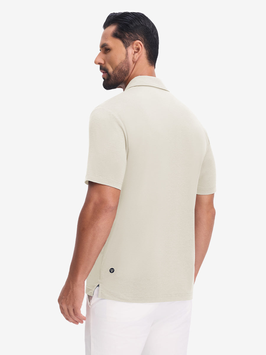 Performance Heather Contrast Collar Polo Shirts