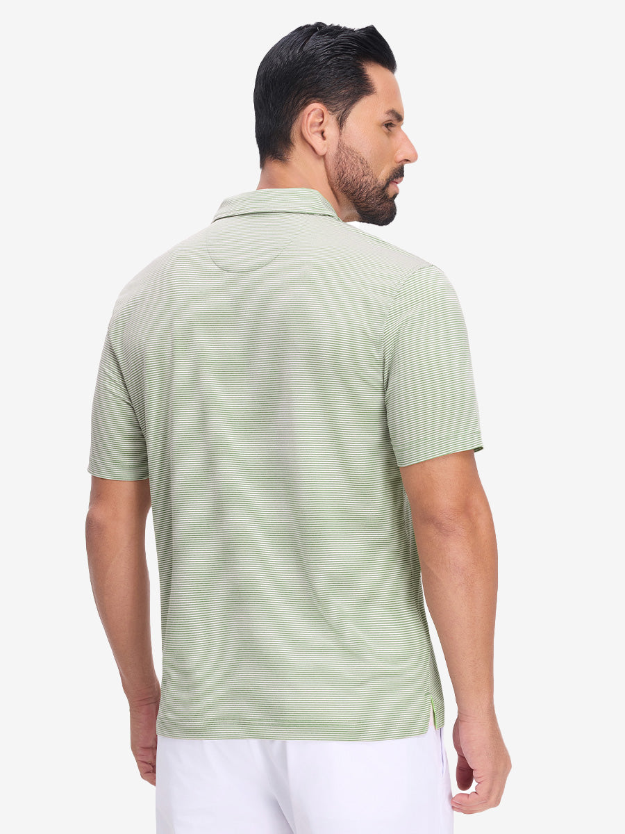 Comfy Breathable Pin-Stripe Texture Golf Polos