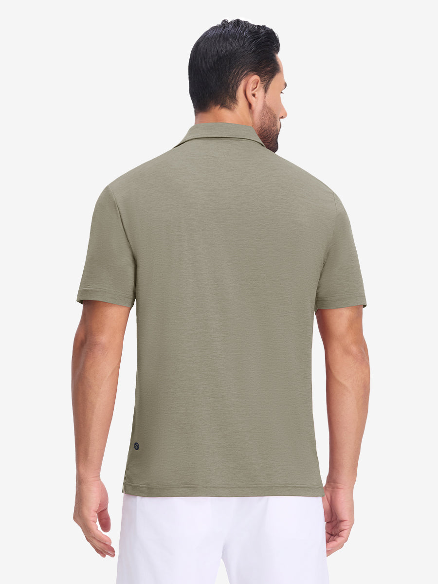 Performance Heather Contrast Collar Polo Shirts