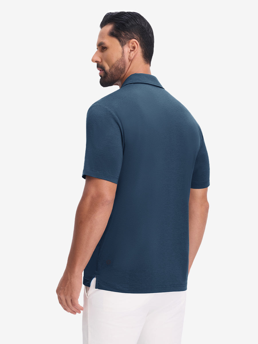 Performance Heather Contrast Collar Polo Shirts