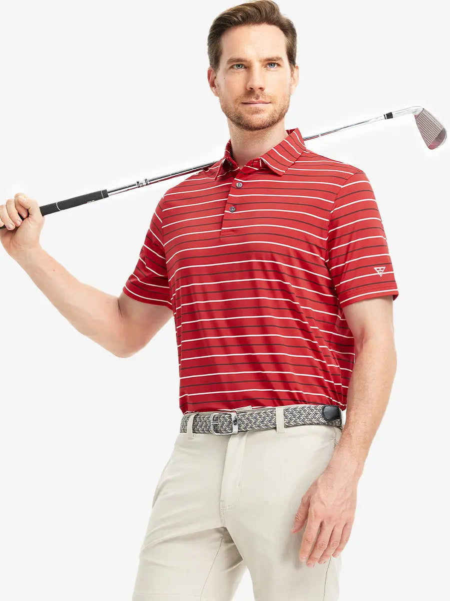 Stylish Stripe Jersey Golf Polo