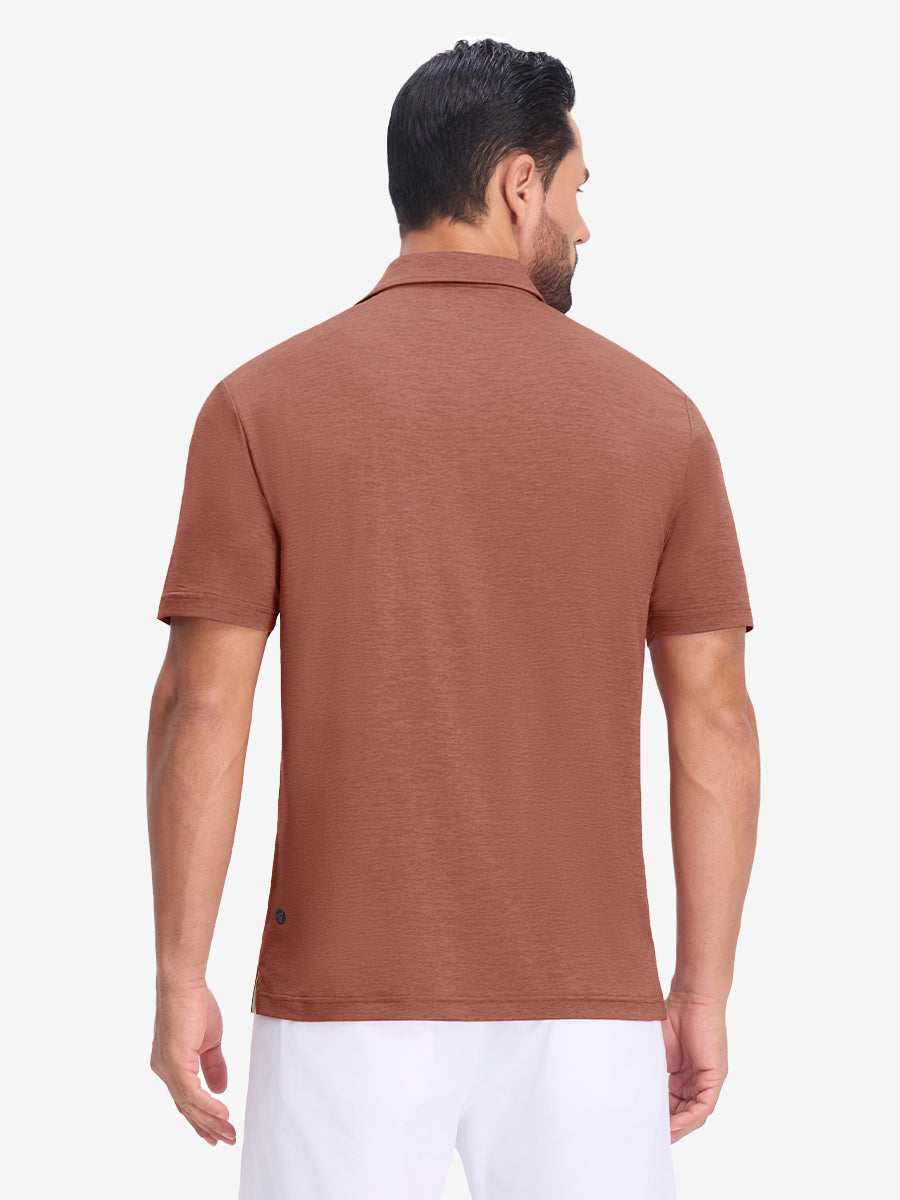 Performance Heather Contrast Collar Polo Shirts