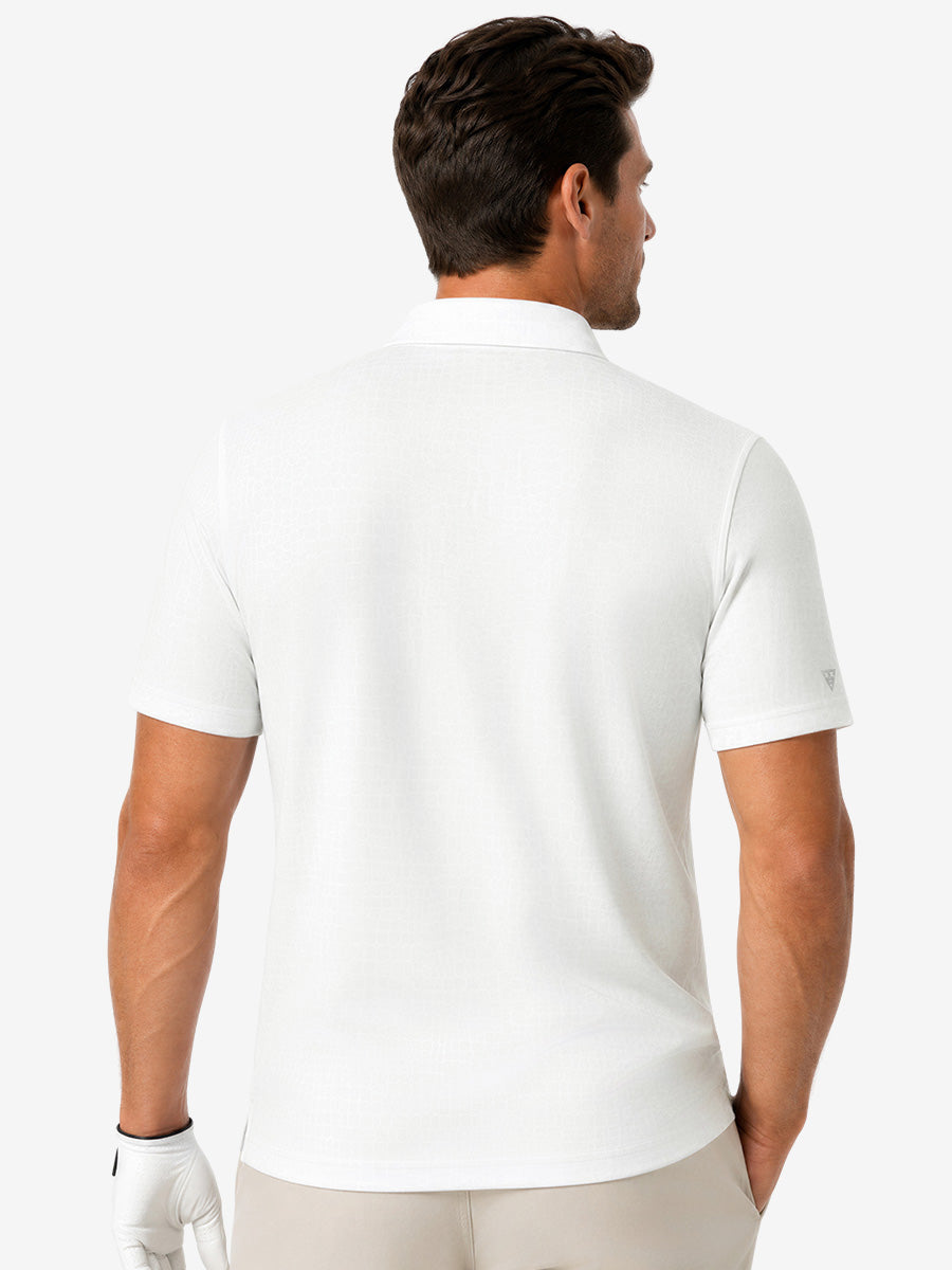 Nylon Blend Casual Jacquard Polo Shirts