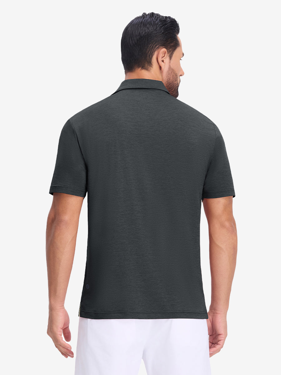 Performance Heather Contrast Collar Polo Shirts