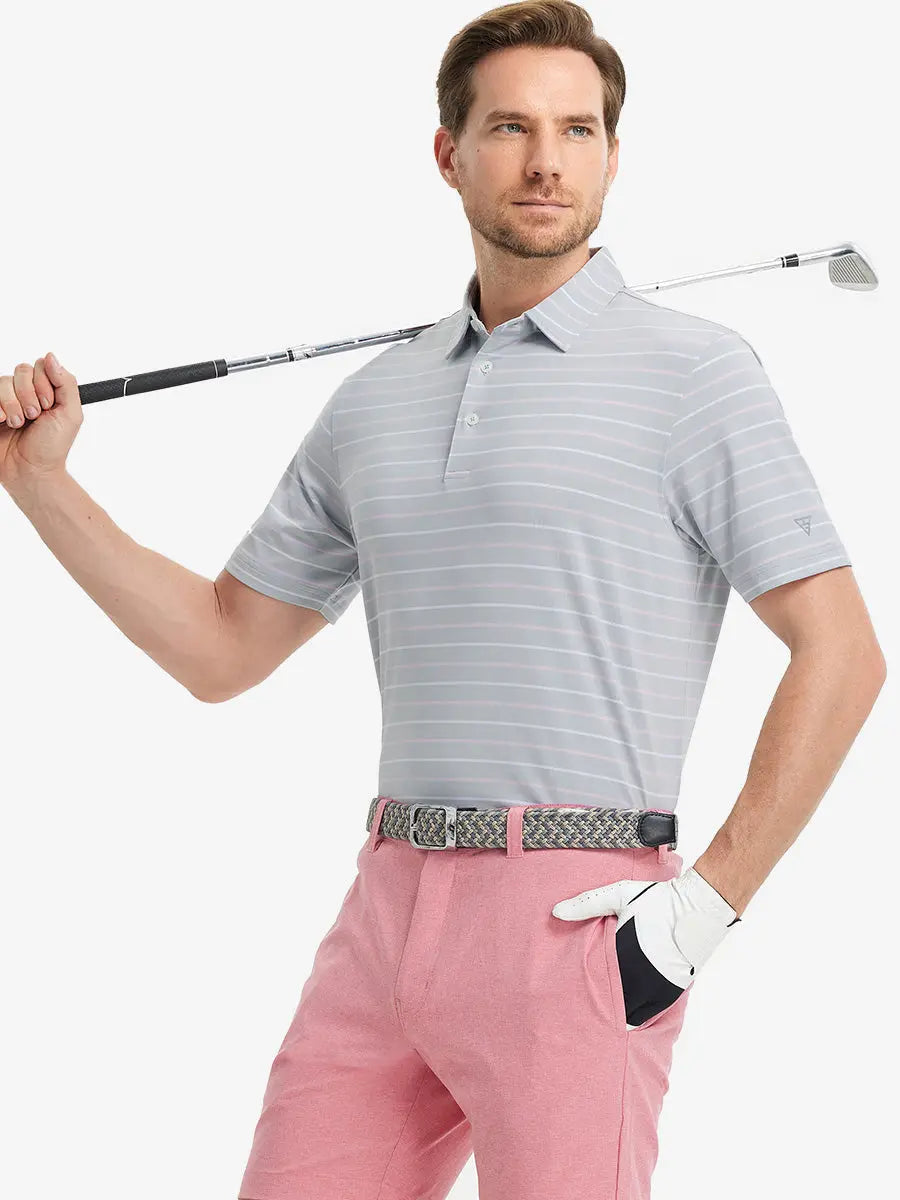 Stylish Stripe Jersey Golf Polo