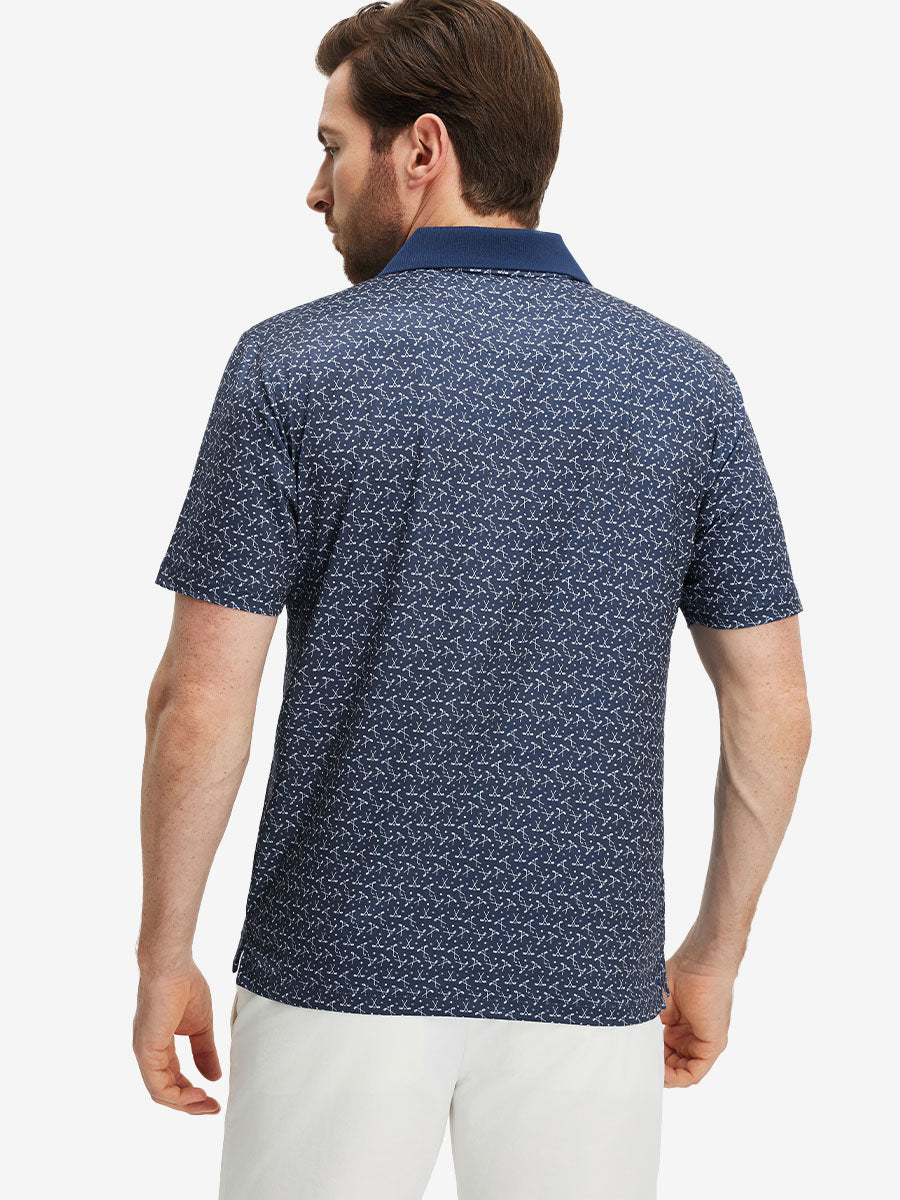 Premium Ribbed Collar Print Polo Shirts