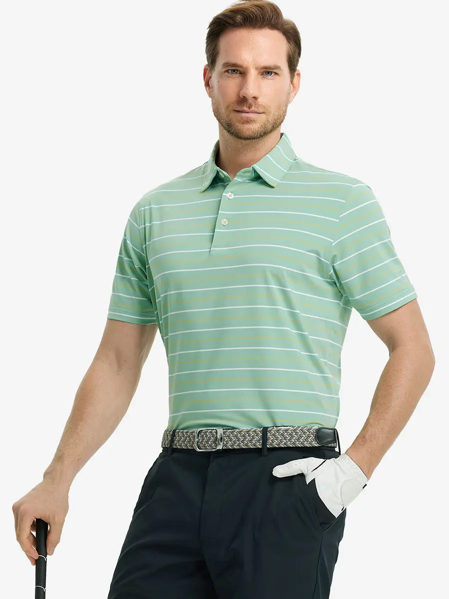 Stylish Stripe Jersey Golf Polo