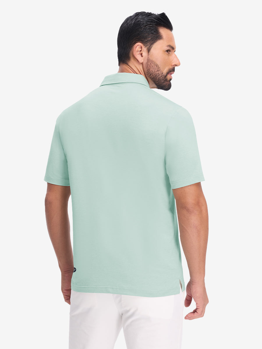Performance Heather Contrast Collar Polo Shirts