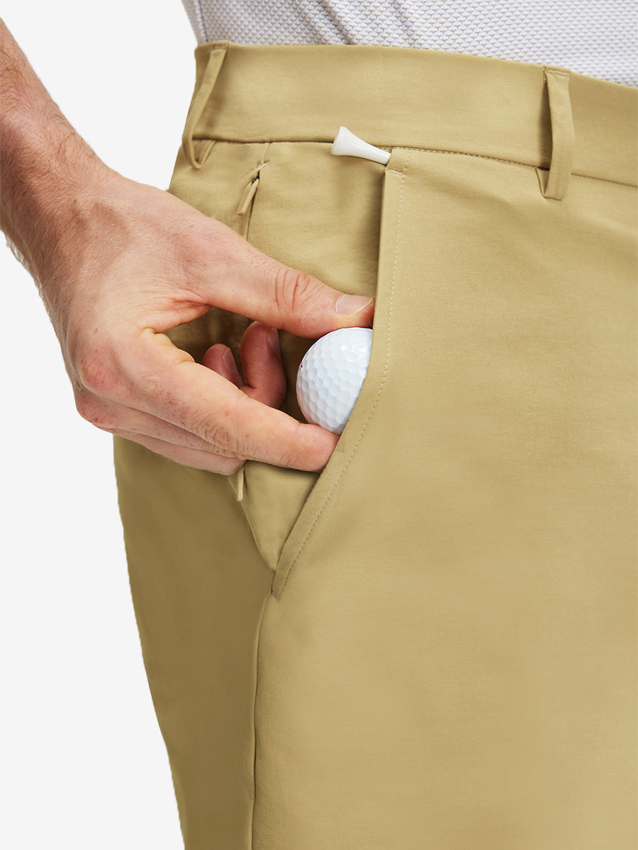 Flat Front Flex Cotton Blend Golf Shorts