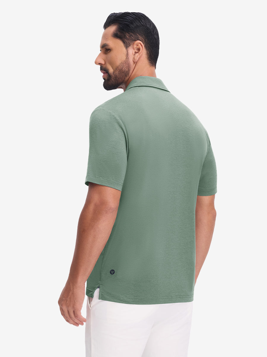 Performance Heather Contrast Collar Polo Shirts