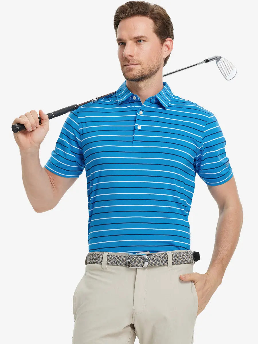 Stylish Stripe Jersey Golf Polo