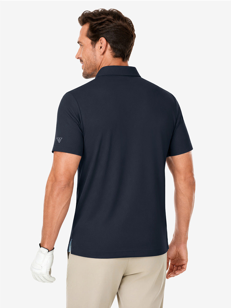 Nylon Blend Casual Jacquard Polo Shirts