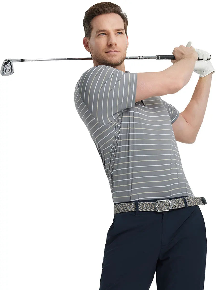 Stylish Stripe Jersey Golf Polo