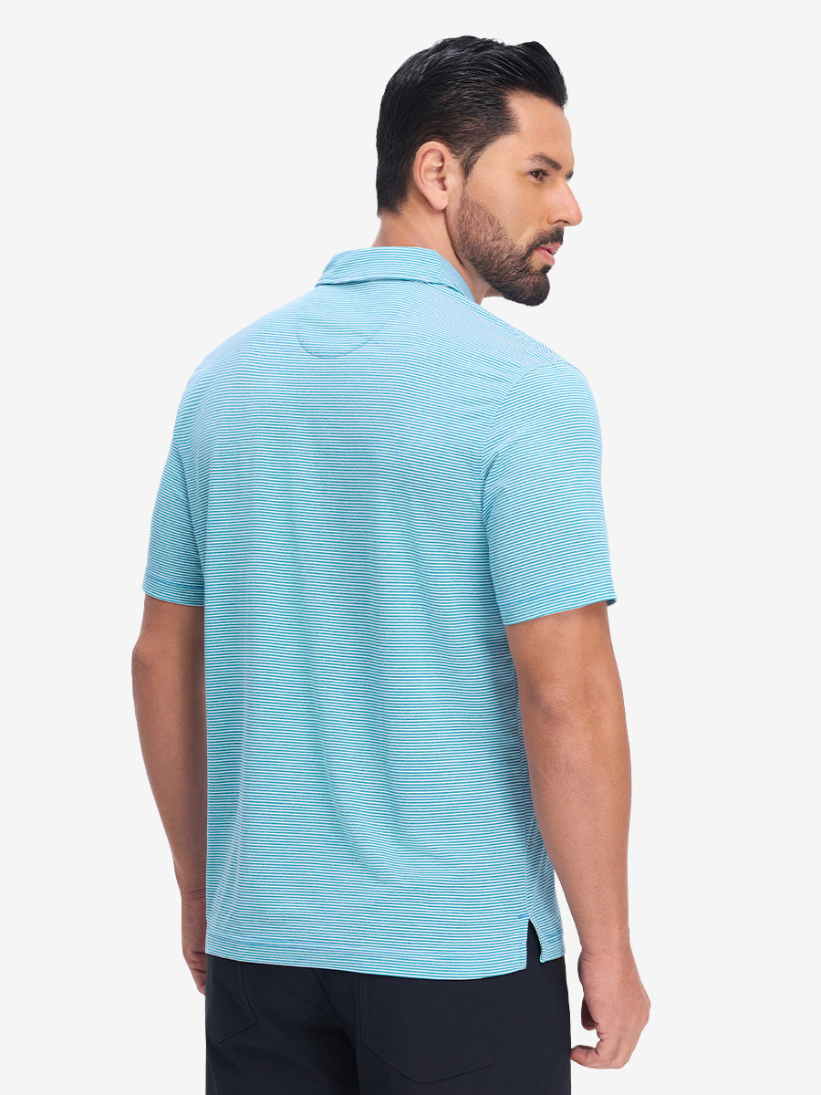 Comfy Breathable Pin-Stripe Texture Golf Polos