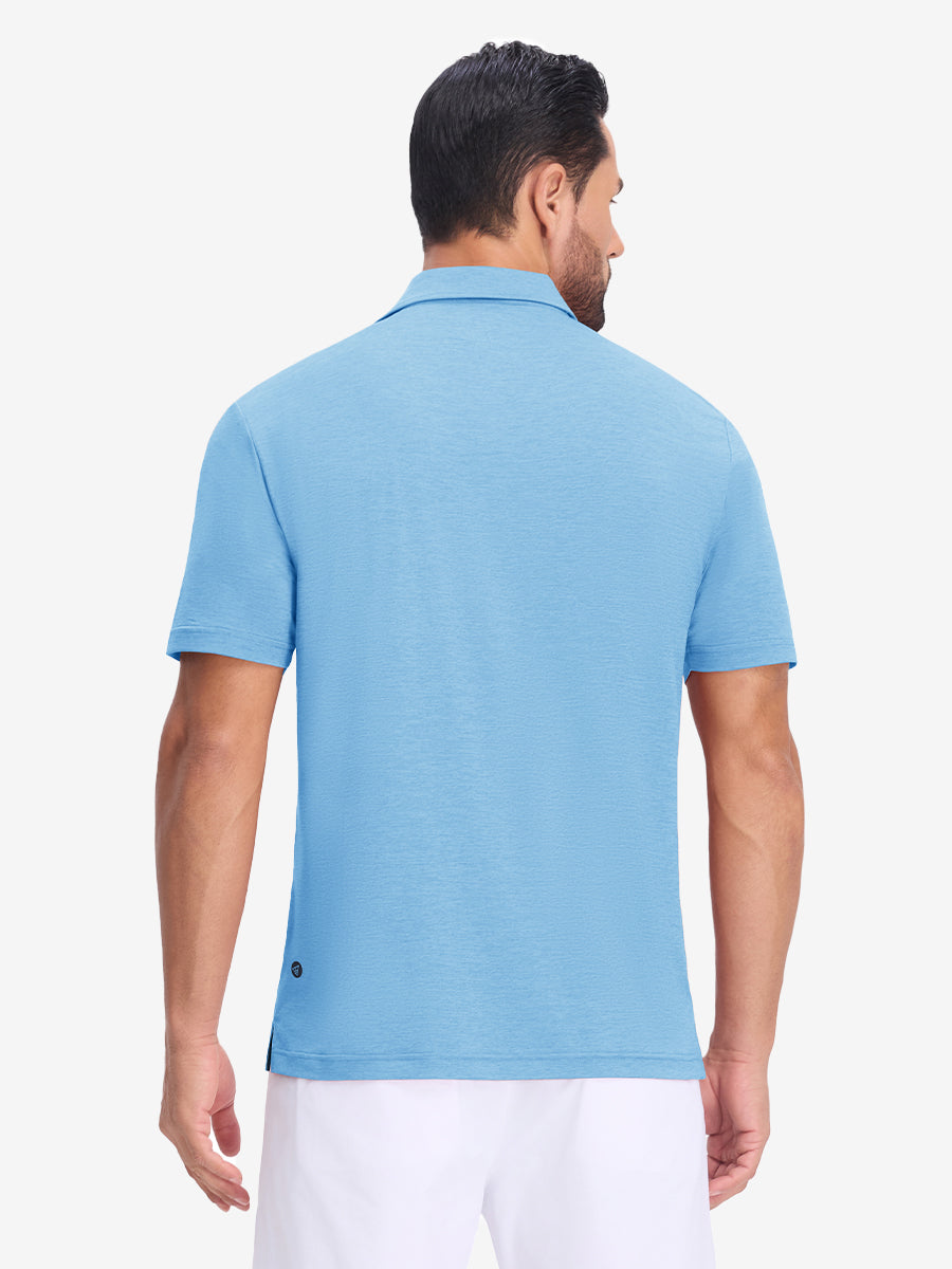 Performance Heather Contrast Collar Polo Shirts