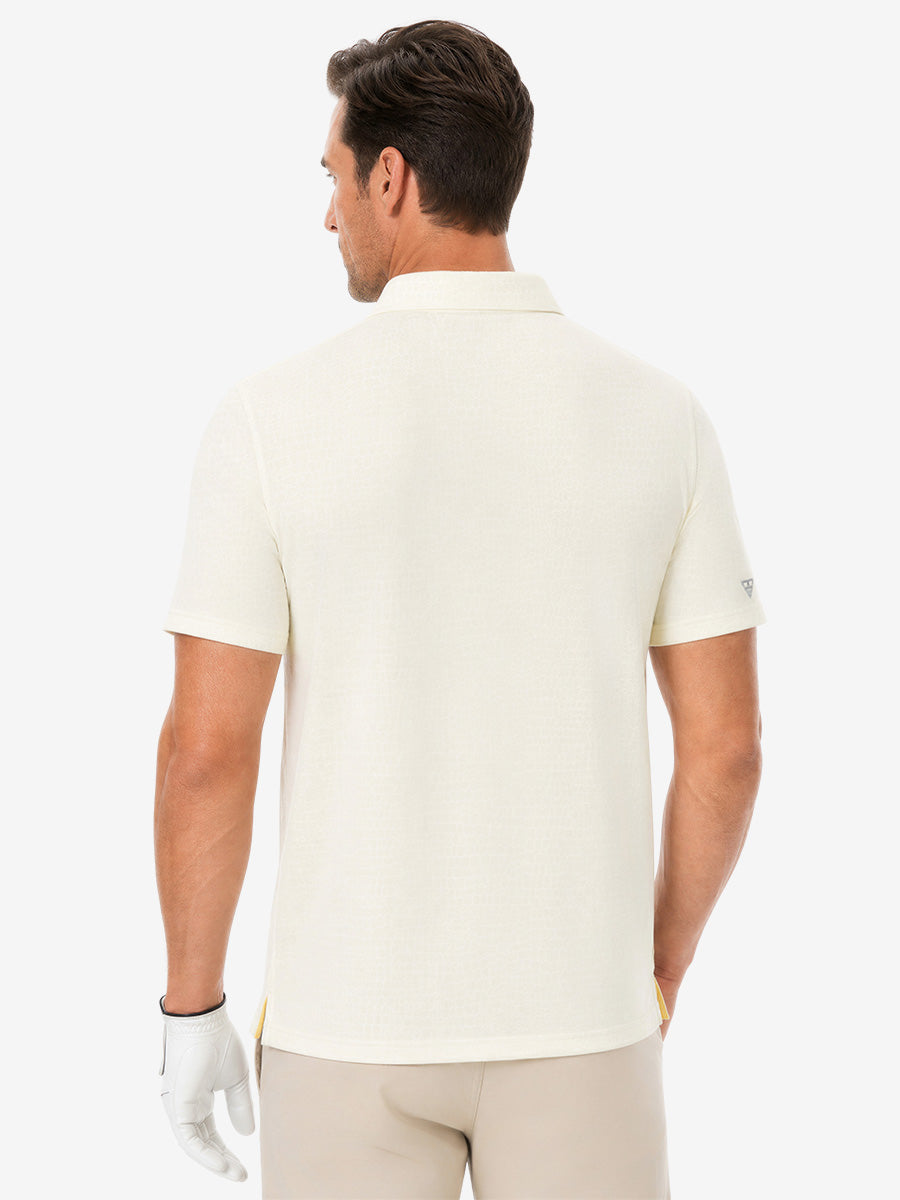Nylon Blend Casual Jacquard Polo Shirts