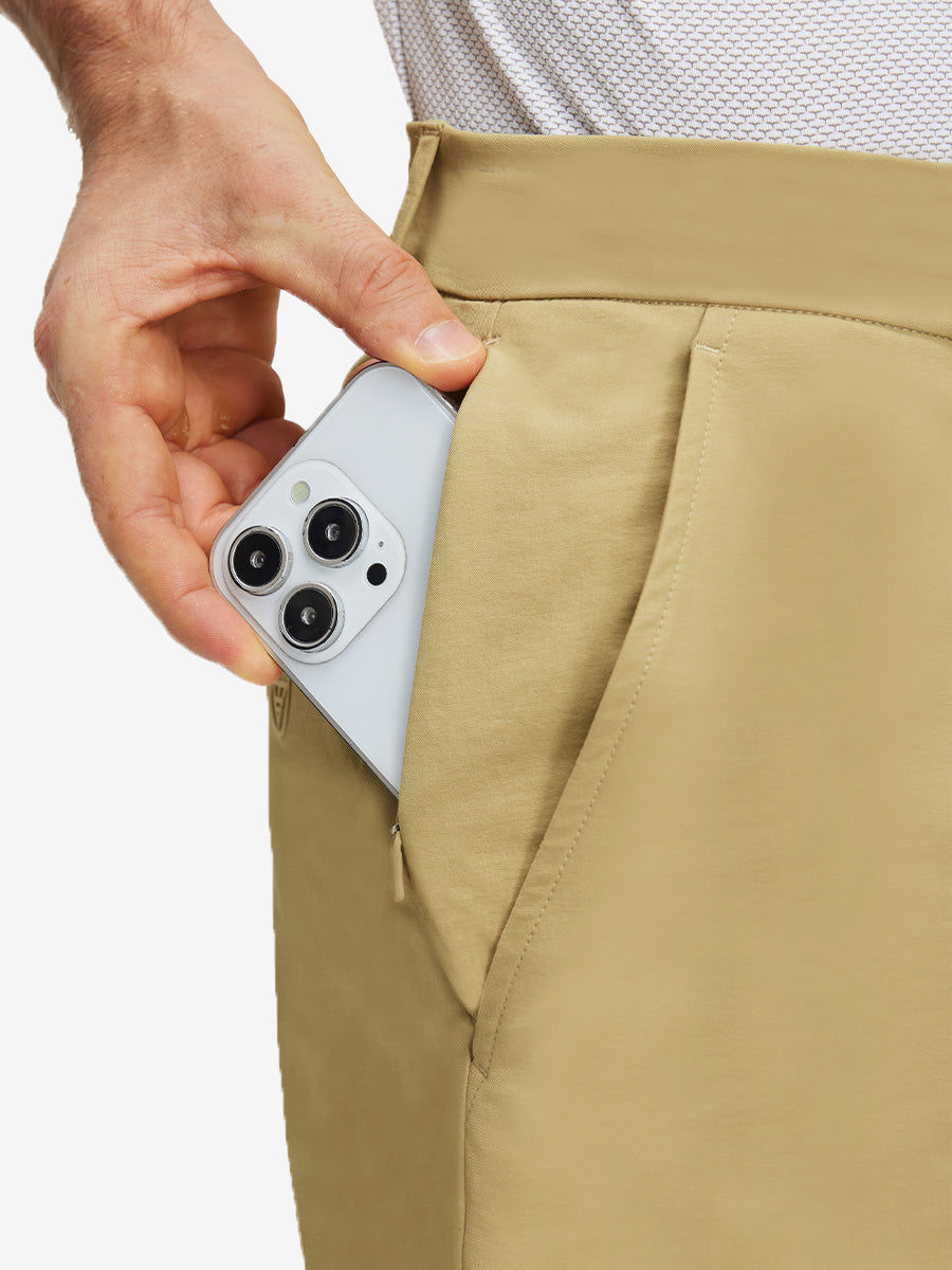 Flat Front Flex Cotton Blend Golf Shorts