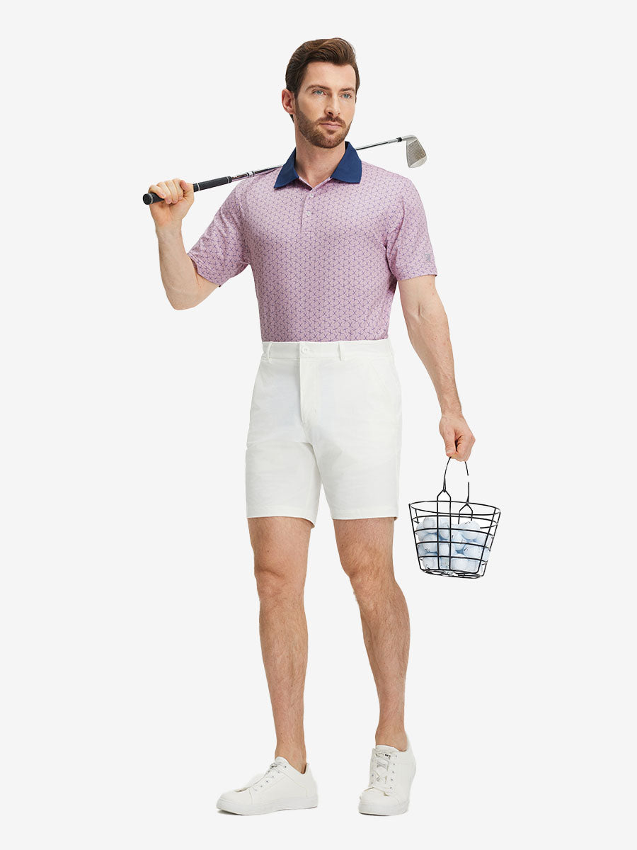 Premium Ribbed Collar Print Polo Shirts