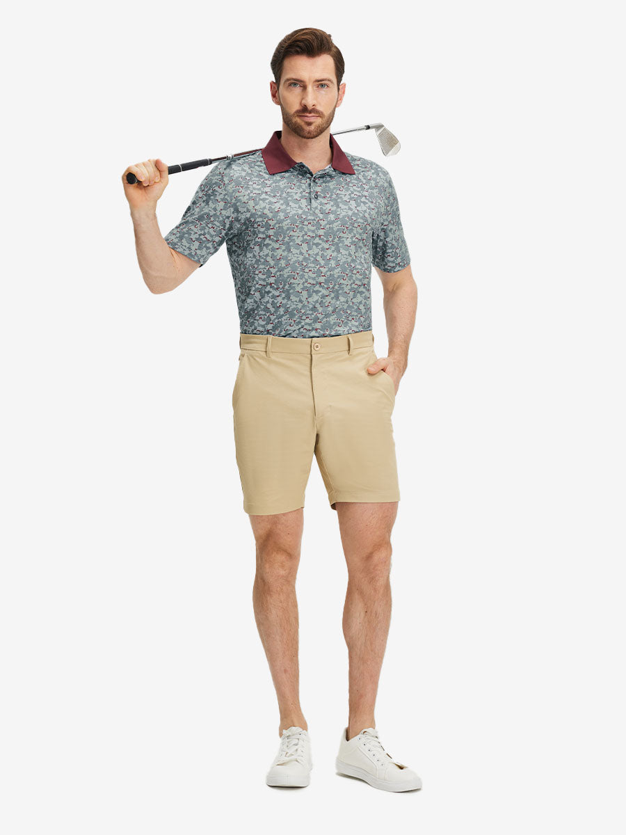 Premium Ribbed Collar Print Polo Shirts