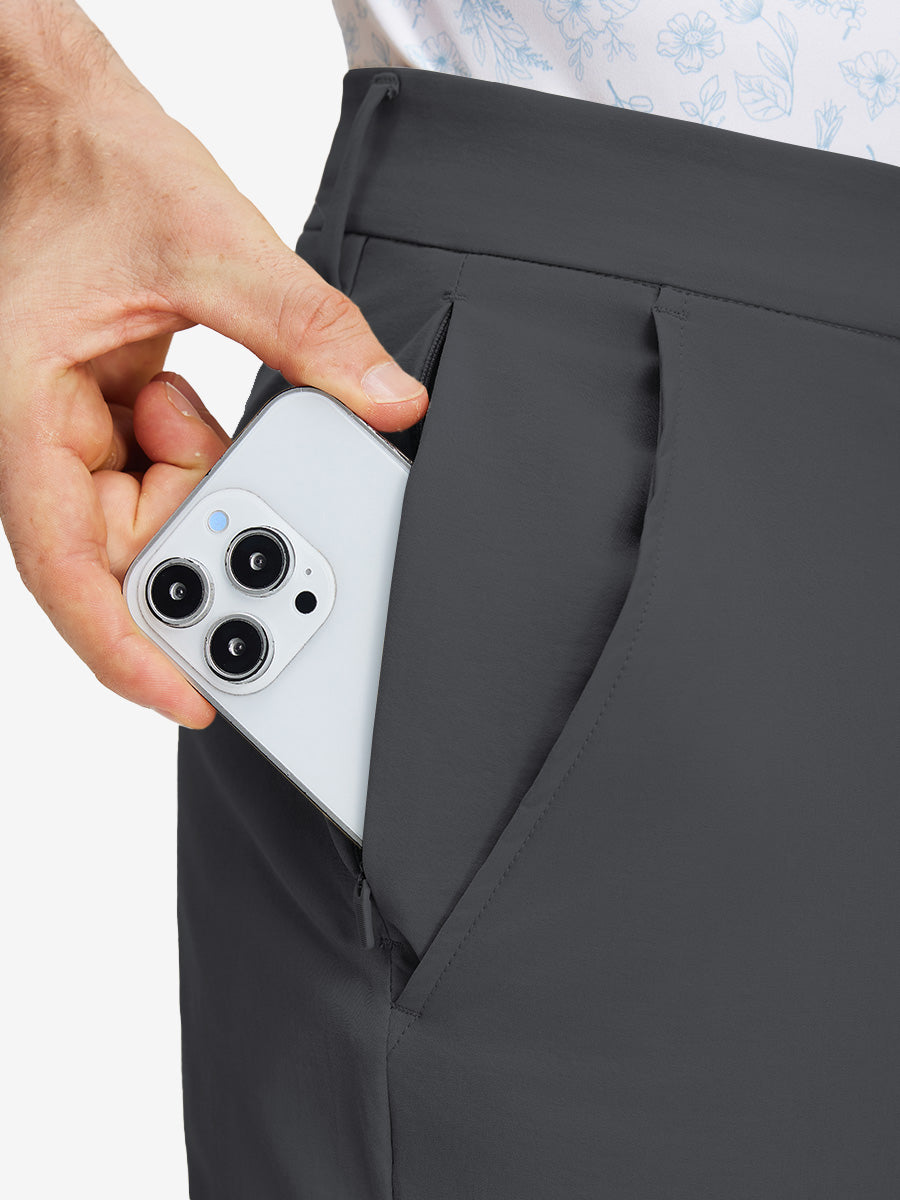 Stretch Cotton Blend Slim Fit Golf Trousers 5 Pockets