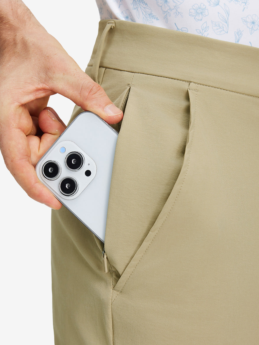 Stretch Cotton Blend Slim Fit Golf Trousers 5 Pockets
