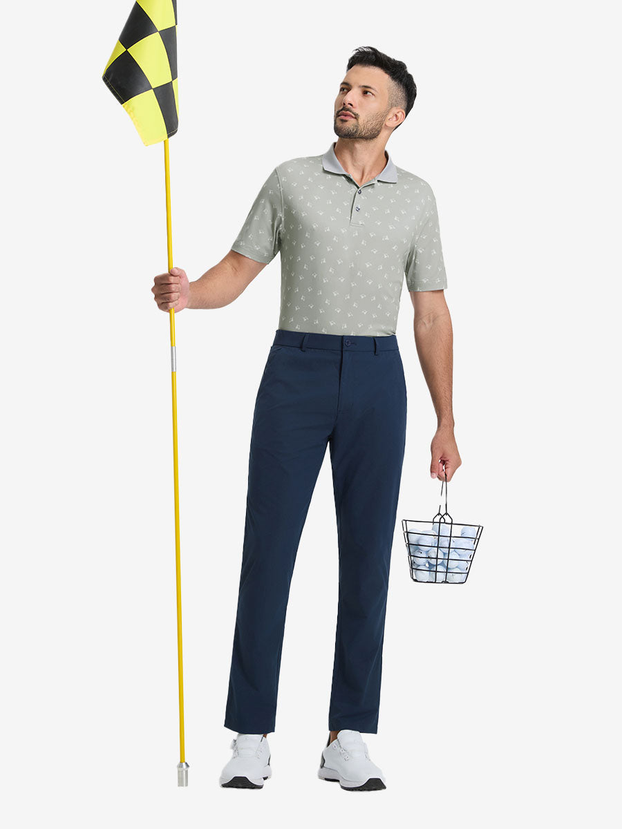 Premium Ribbed Collar Print Polo Shirts