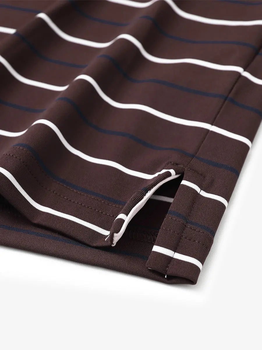 Stylish Stripe Jersey Golf Polo