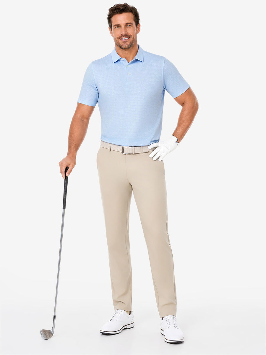 Nylon Blend Casual Jacquard Polo Shirts