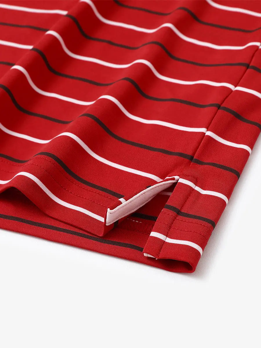 Stylish Stripe Jersey Golf Polo