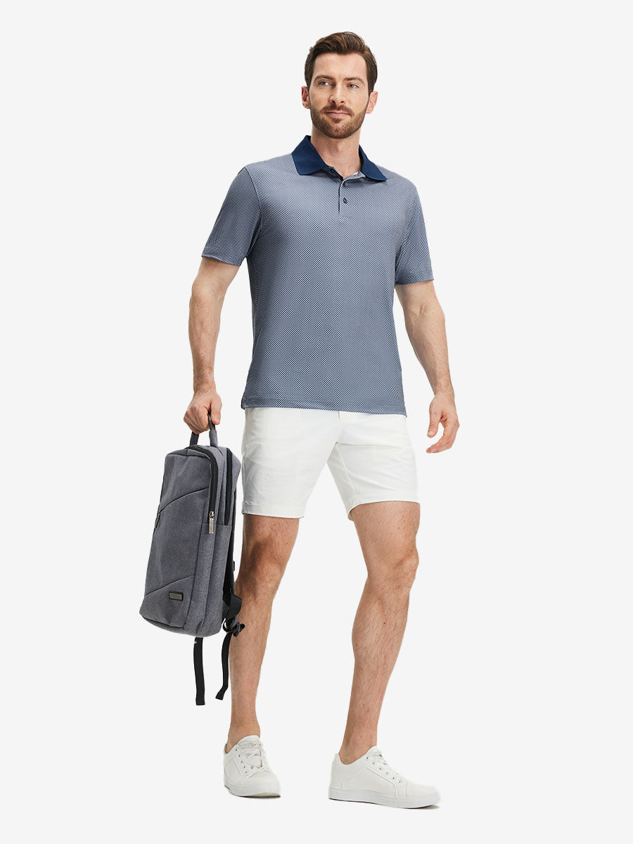 Premium Ribbed Collar Print Polo Shirts