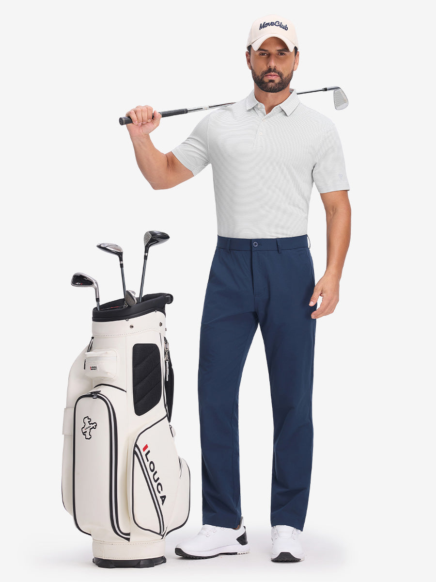Comfy Breathable Pin-Stripe Texture Golf Polos