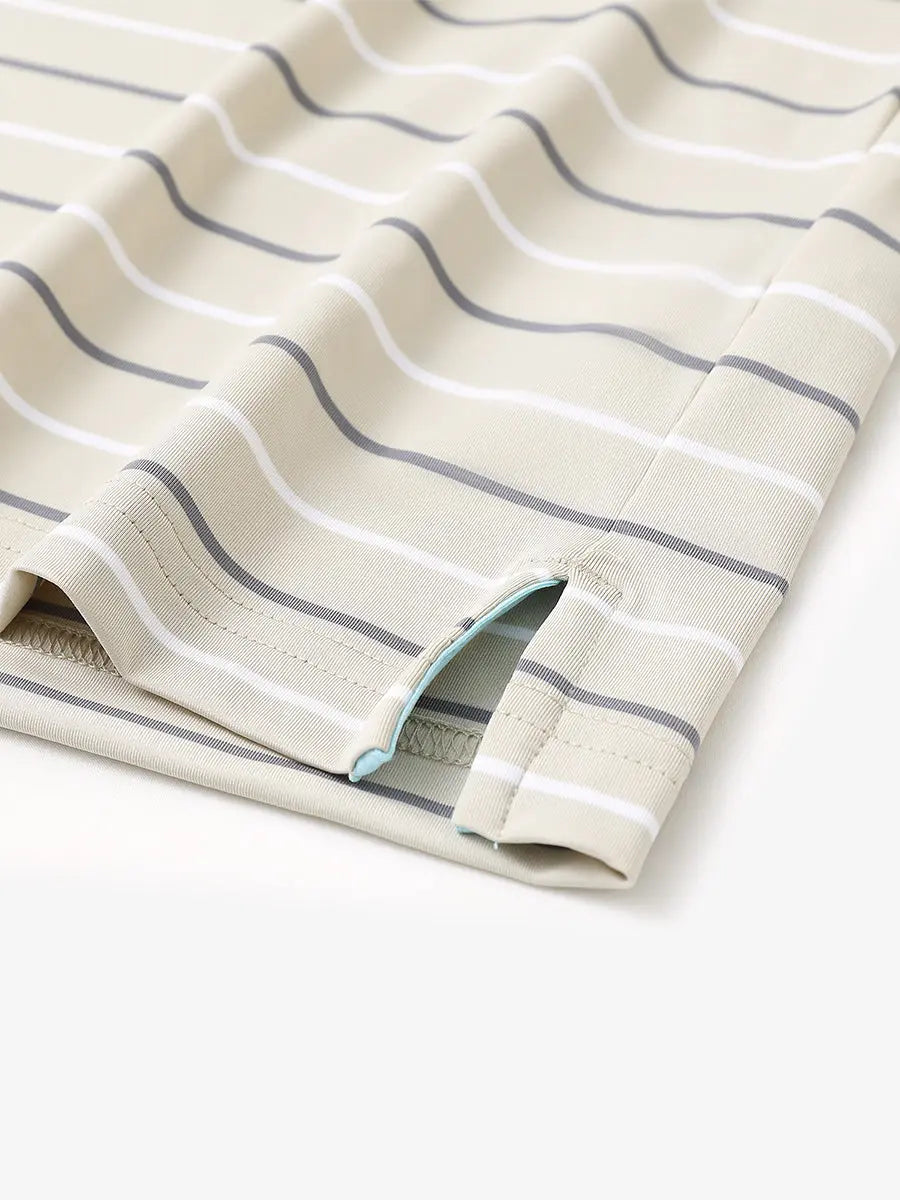 Stylish Stripe Jersey Golf Polo