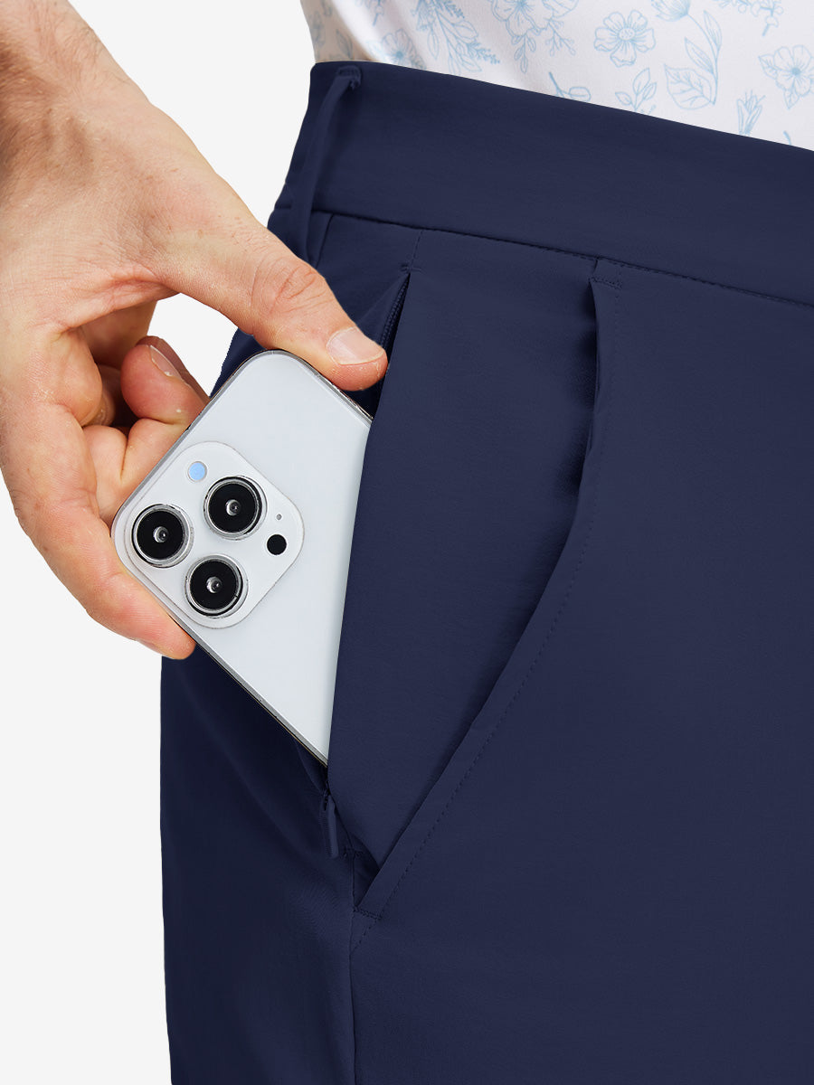 Stretch Cotton Blend Slim Fit Golf Trousers 5 Pockets
