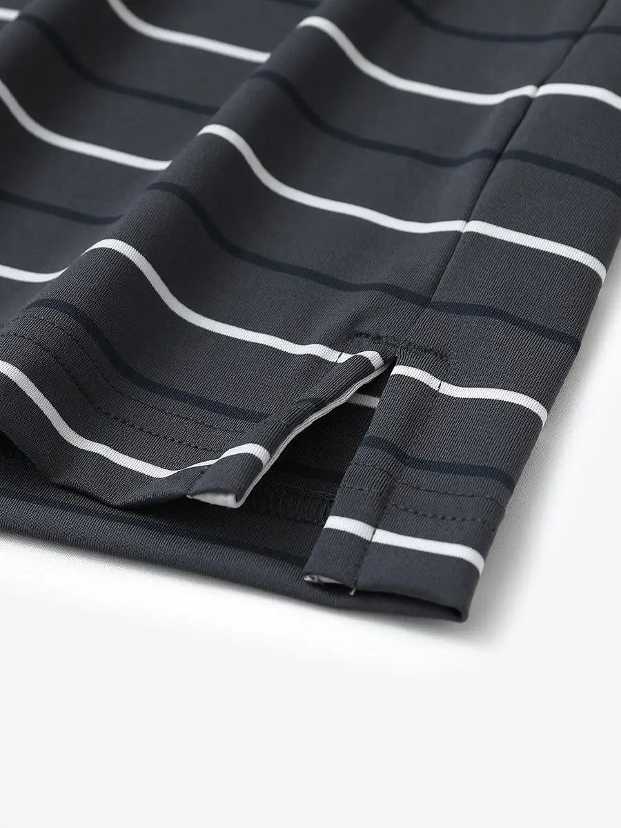 Stylish Stripe Jersey Golf Polo
