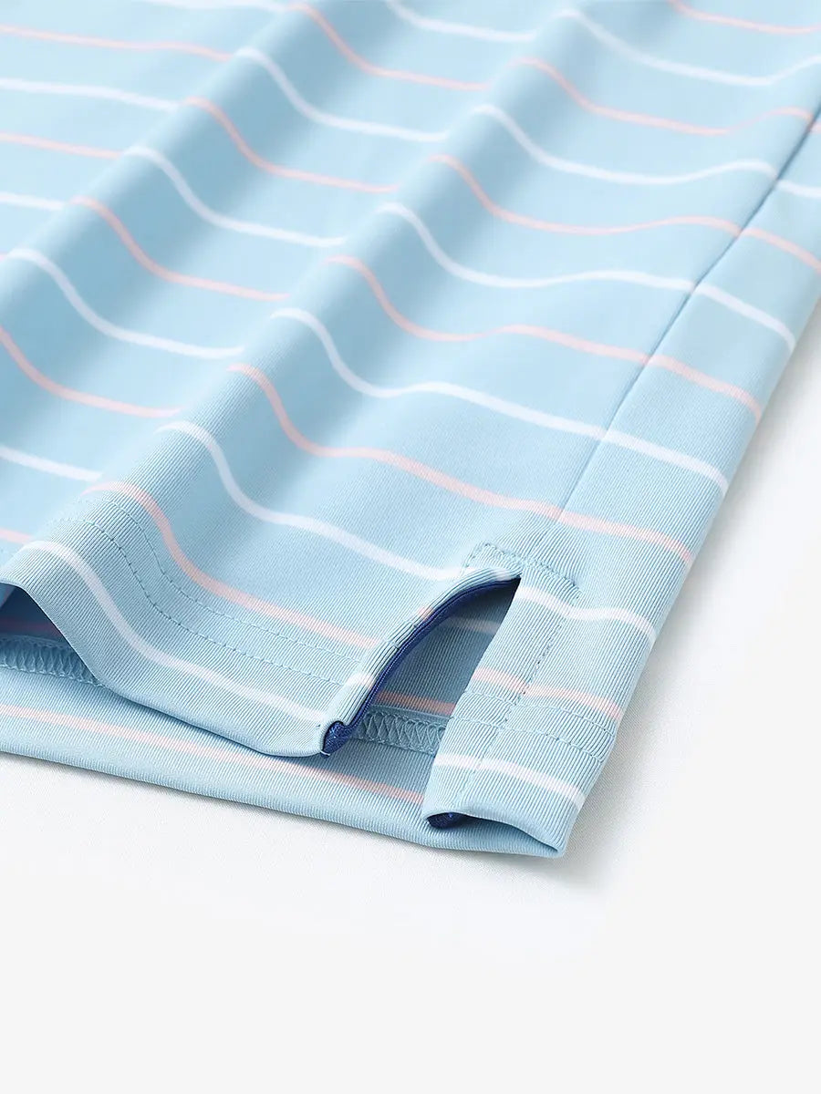 Stylish Stripe Jersey Golf Polo