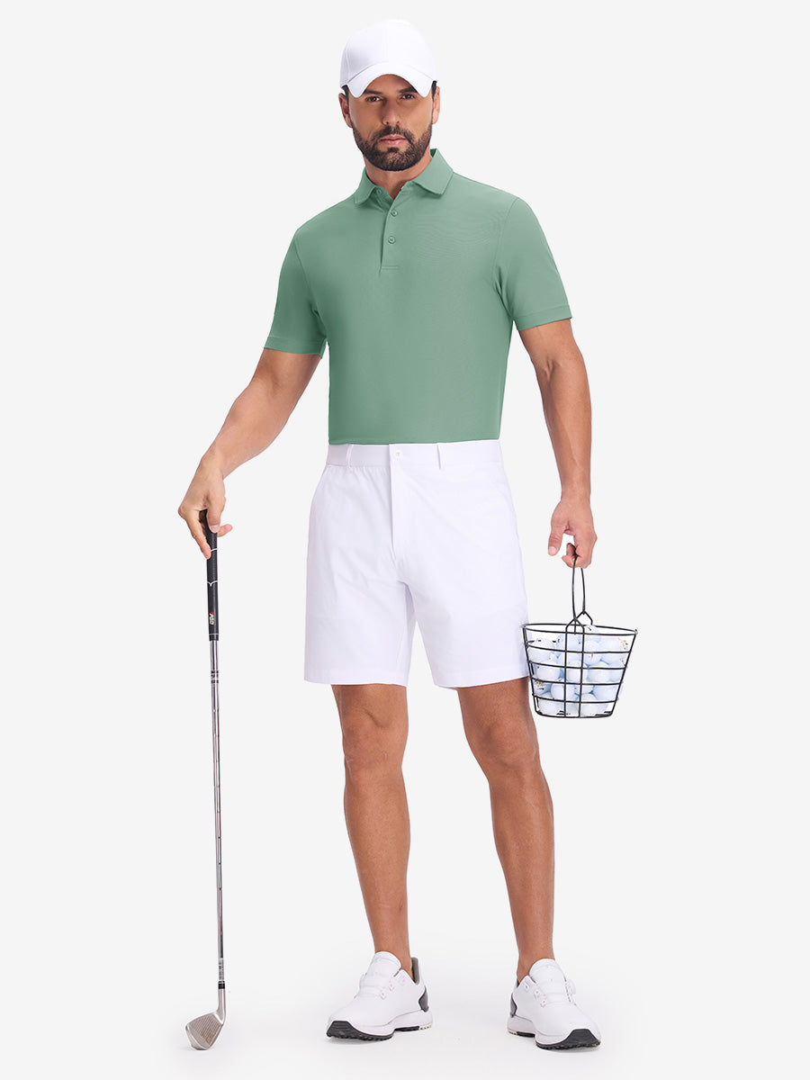 Dry Fit Waffle Textured Collared Golf Shirts