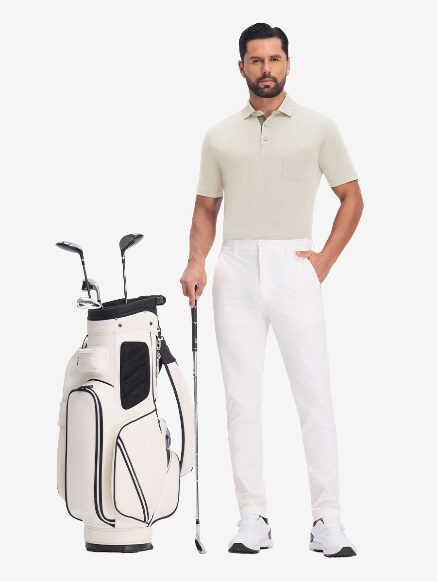 Performance Heather Contrast Collar Polo Shirts
