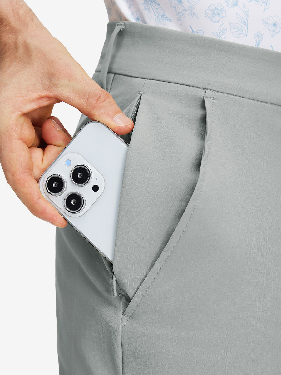 Stretch Cotton Blend Slim Fit Golf Trousers 5 Pockets