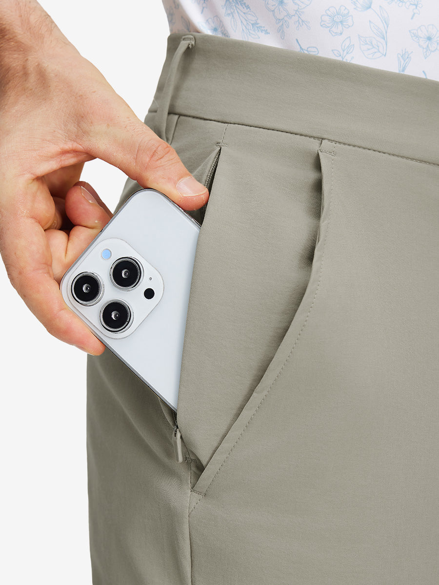 Stretch Cotton Blend Slim Fit Golf Trousers 5 Pockets
