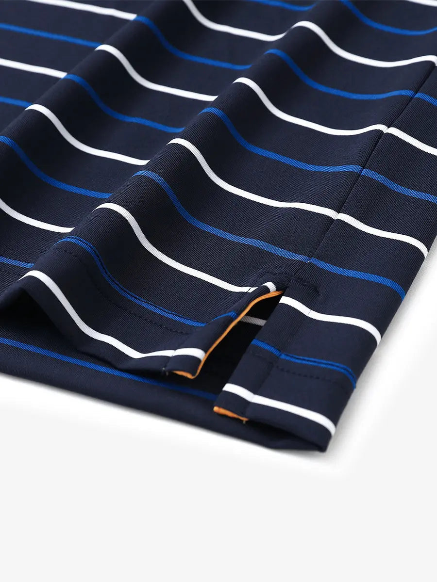 Stylish Stripe Jersey Golf Polo