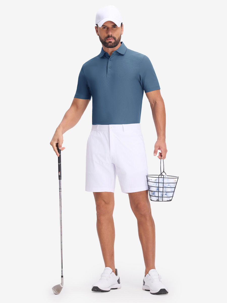 Dry Fit Waffle Textured Collared Golf Shirts