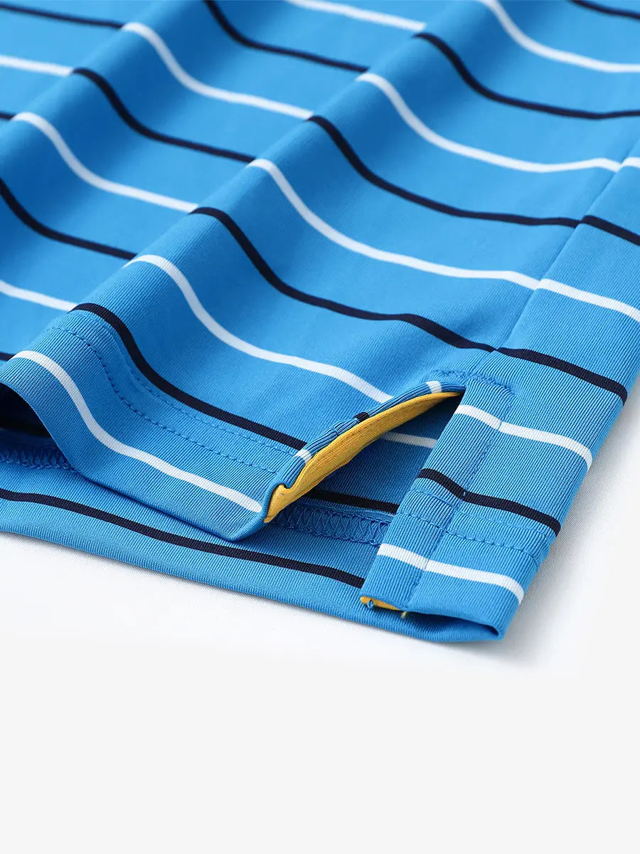 Stylish Stripe Jersey Golf Polo