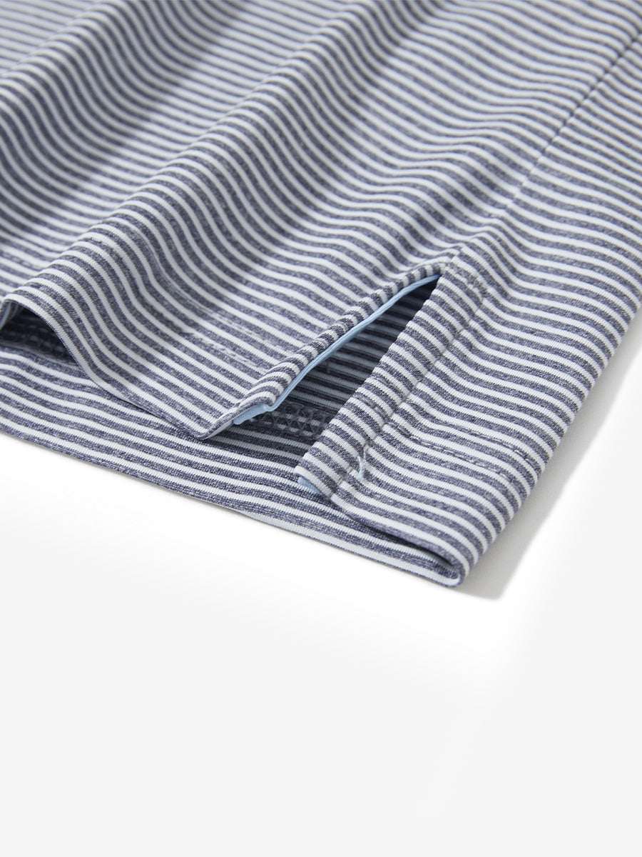 Comfy Breathable Pin-Stripe Texture Golf Polos