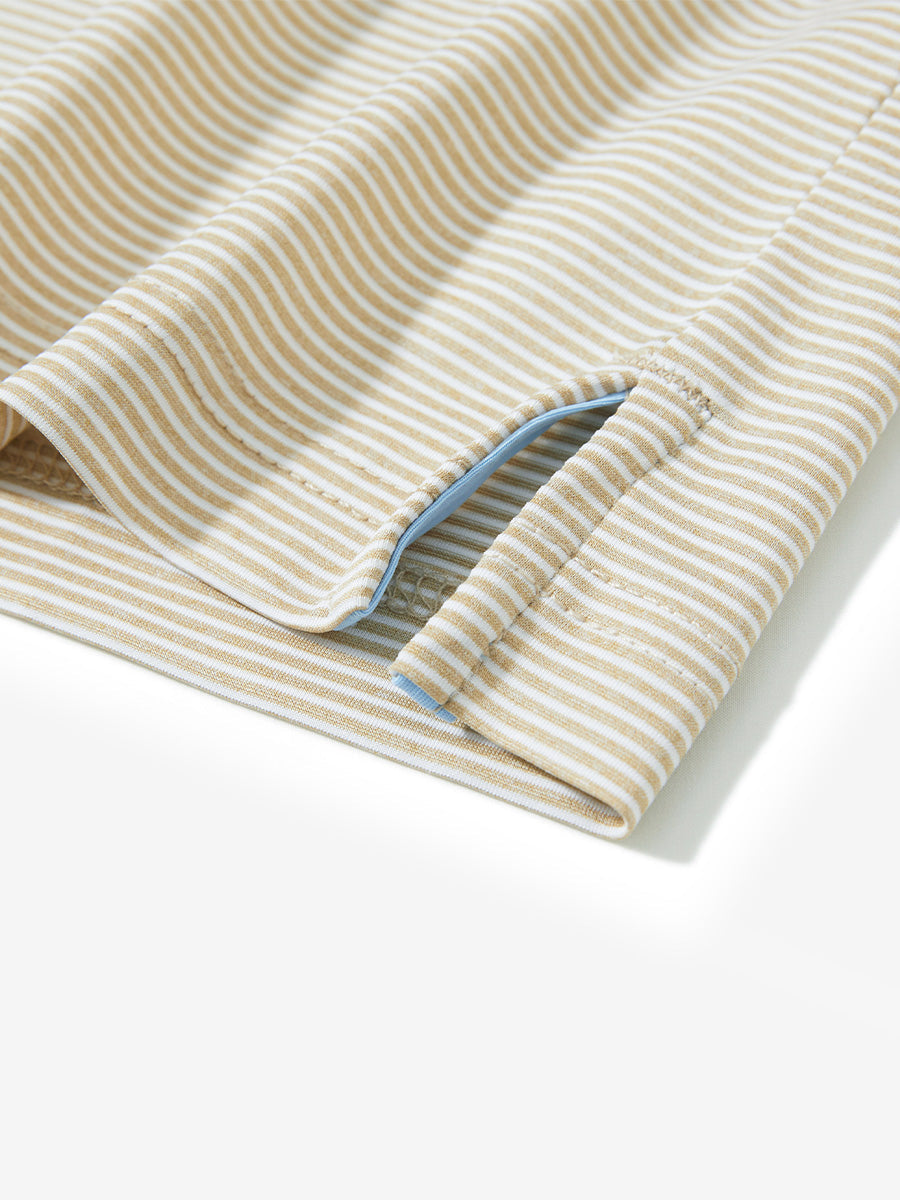 Comfy Breathable Pin-Stripe Texture Golf Polos