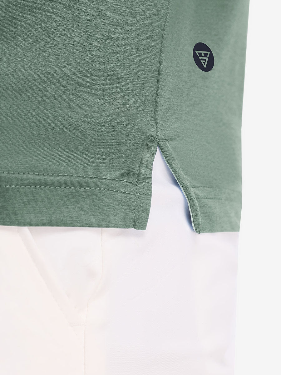 Performance Heather Contrast Collar Polo Shirts