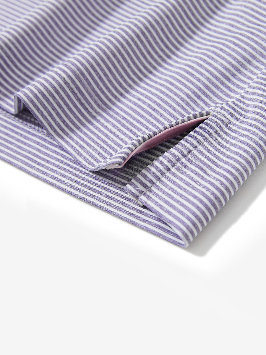 Comfy Breathable Pin-Stripe Texture Golf Polos