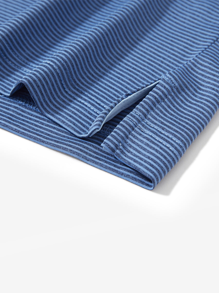 Comfy Breathable Pin-Stripe Texture Golf Polos